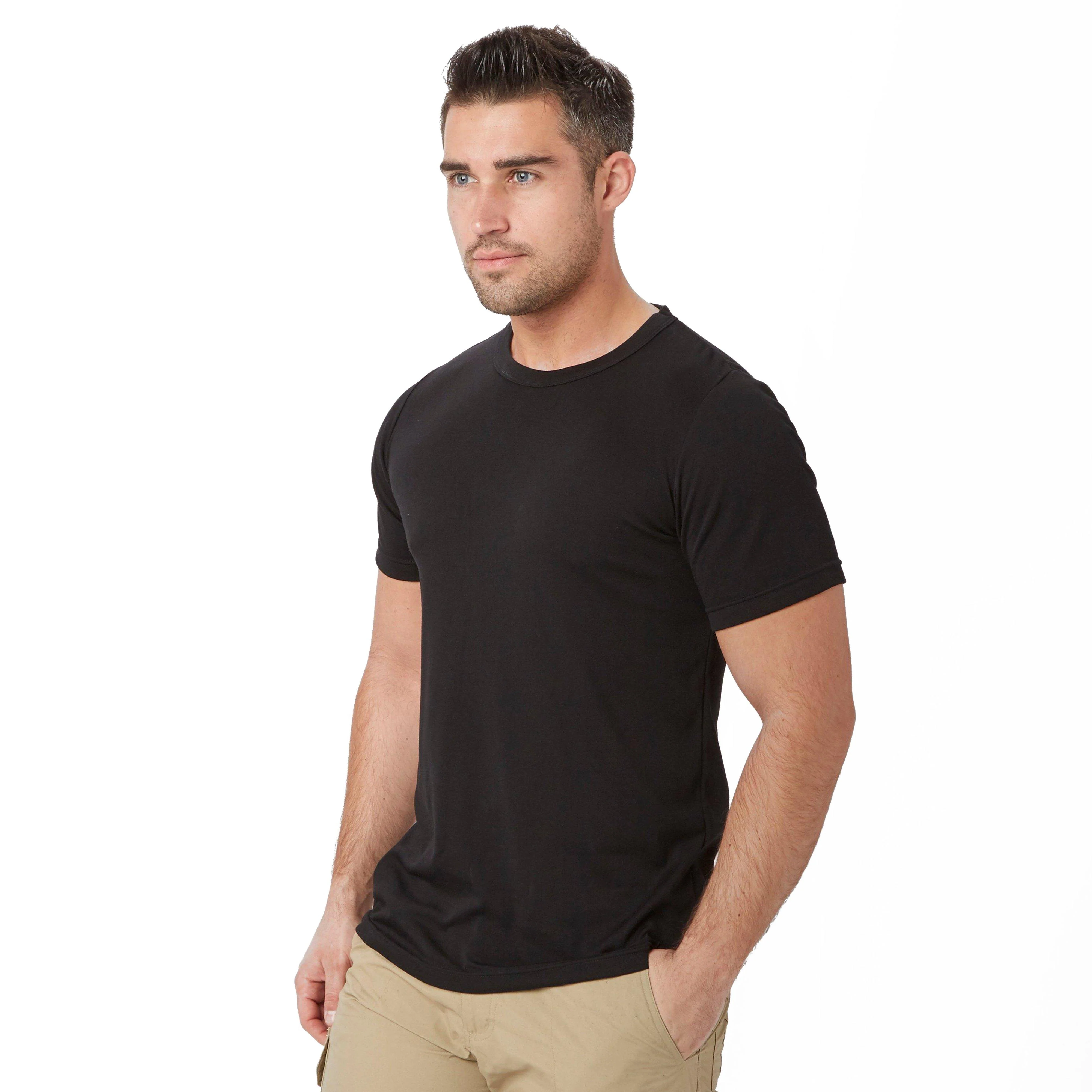 Mens Short Sleeved Thermal Crew Neck Top Black - Image 4