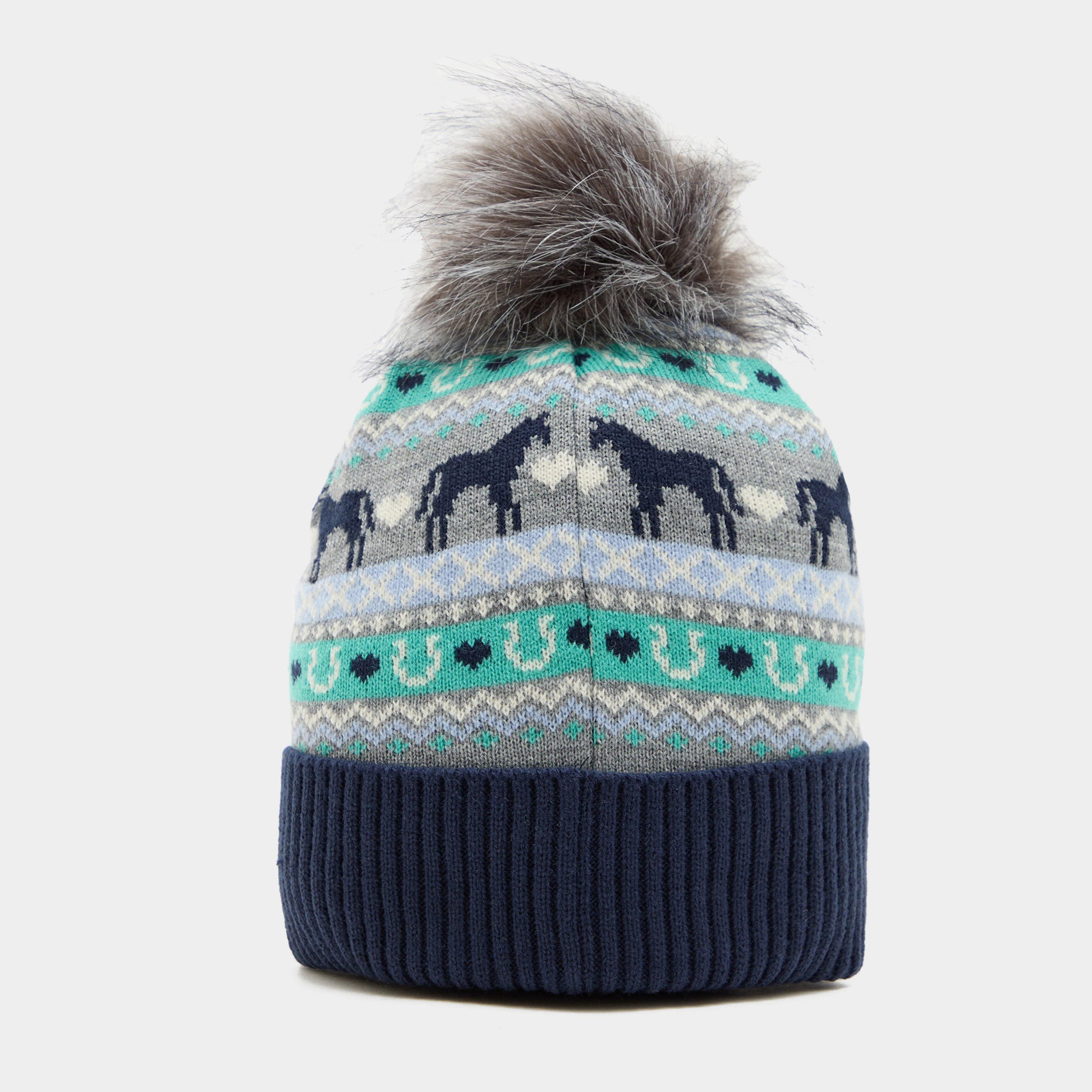 Adults Malmo Fairisle Pom Hat Grey - Image 2