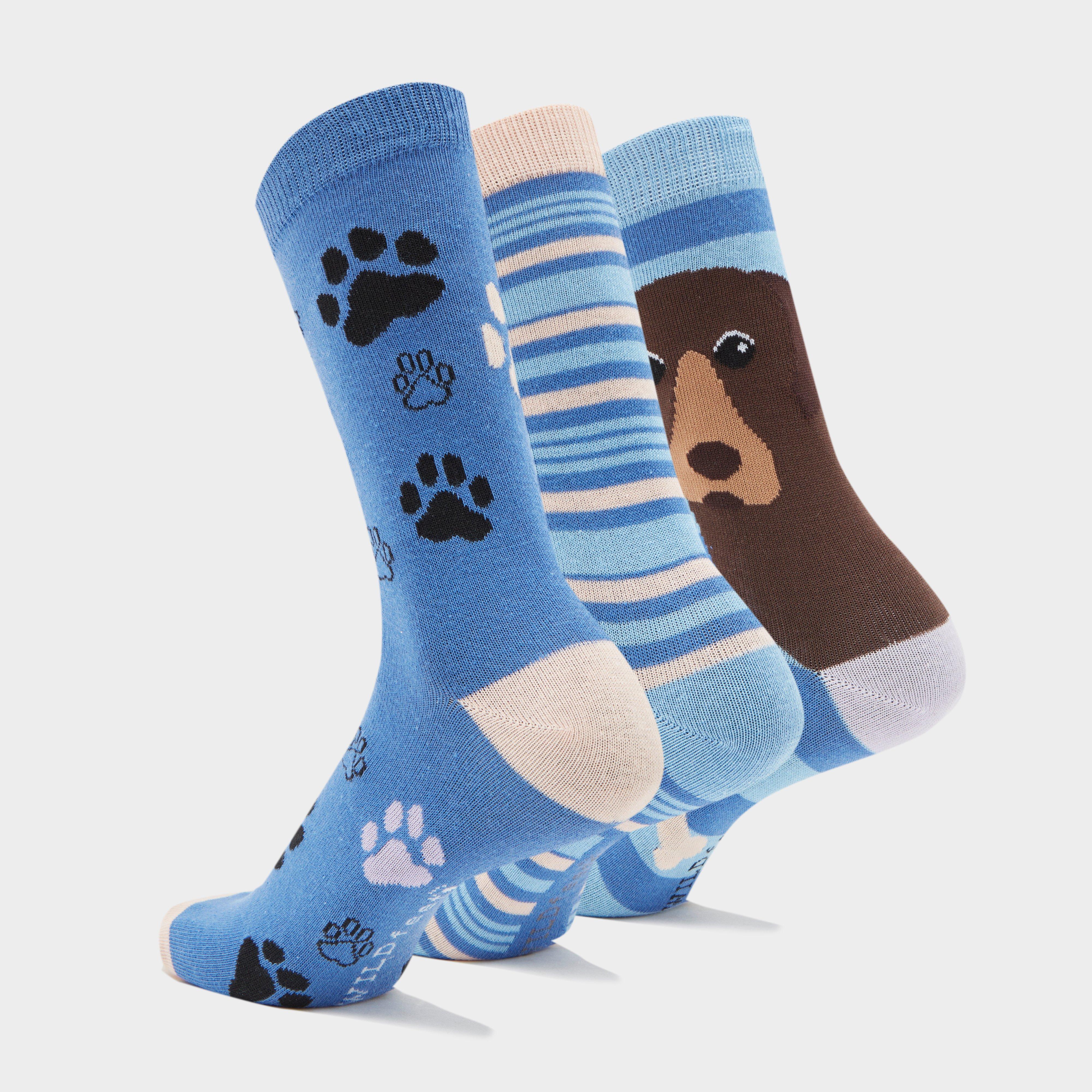 Wild Feet Women's 3 Pack Fashion Socks Navy Dog - Image 2