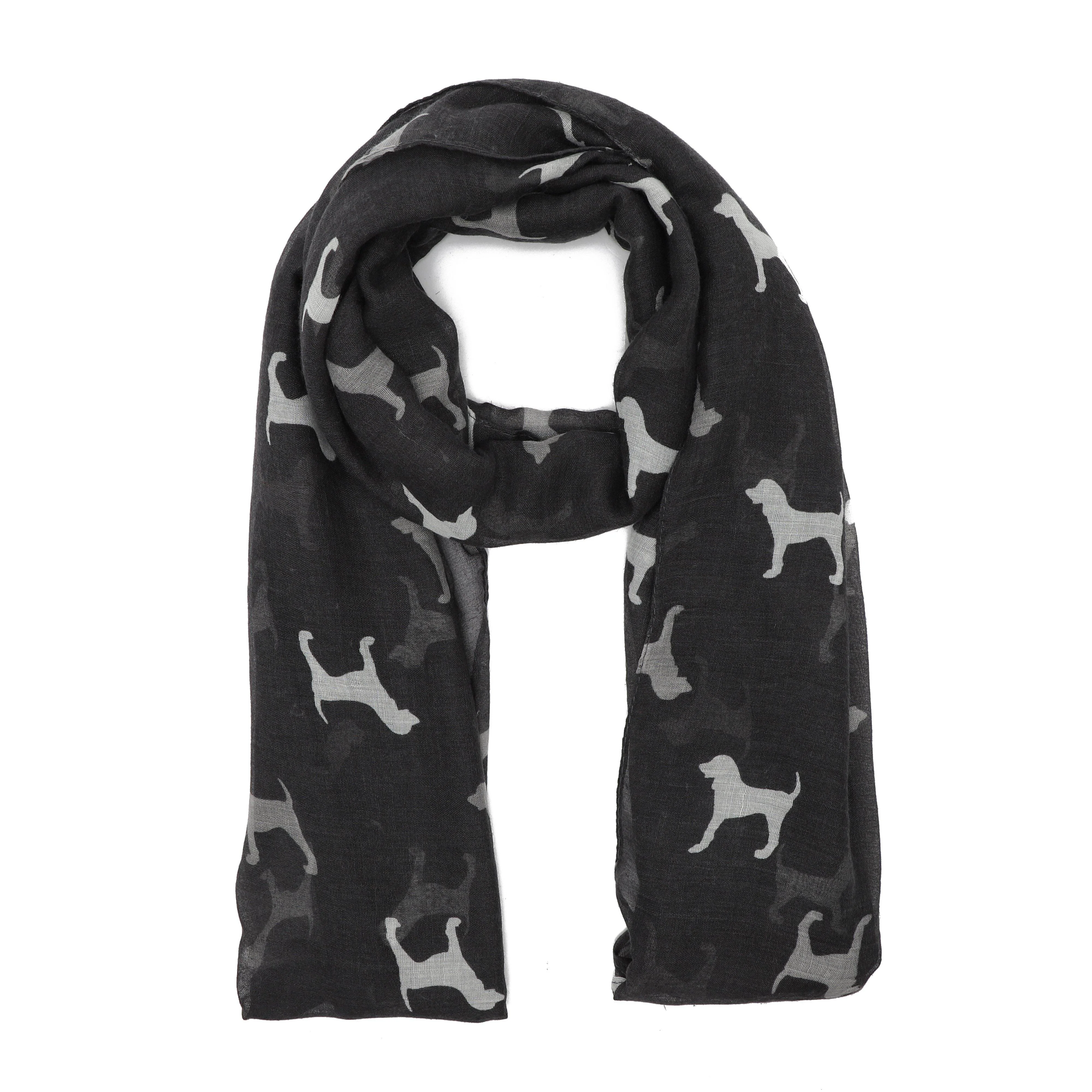 Womens Blaze Viscose Scarf Black Dogs - Image 3
