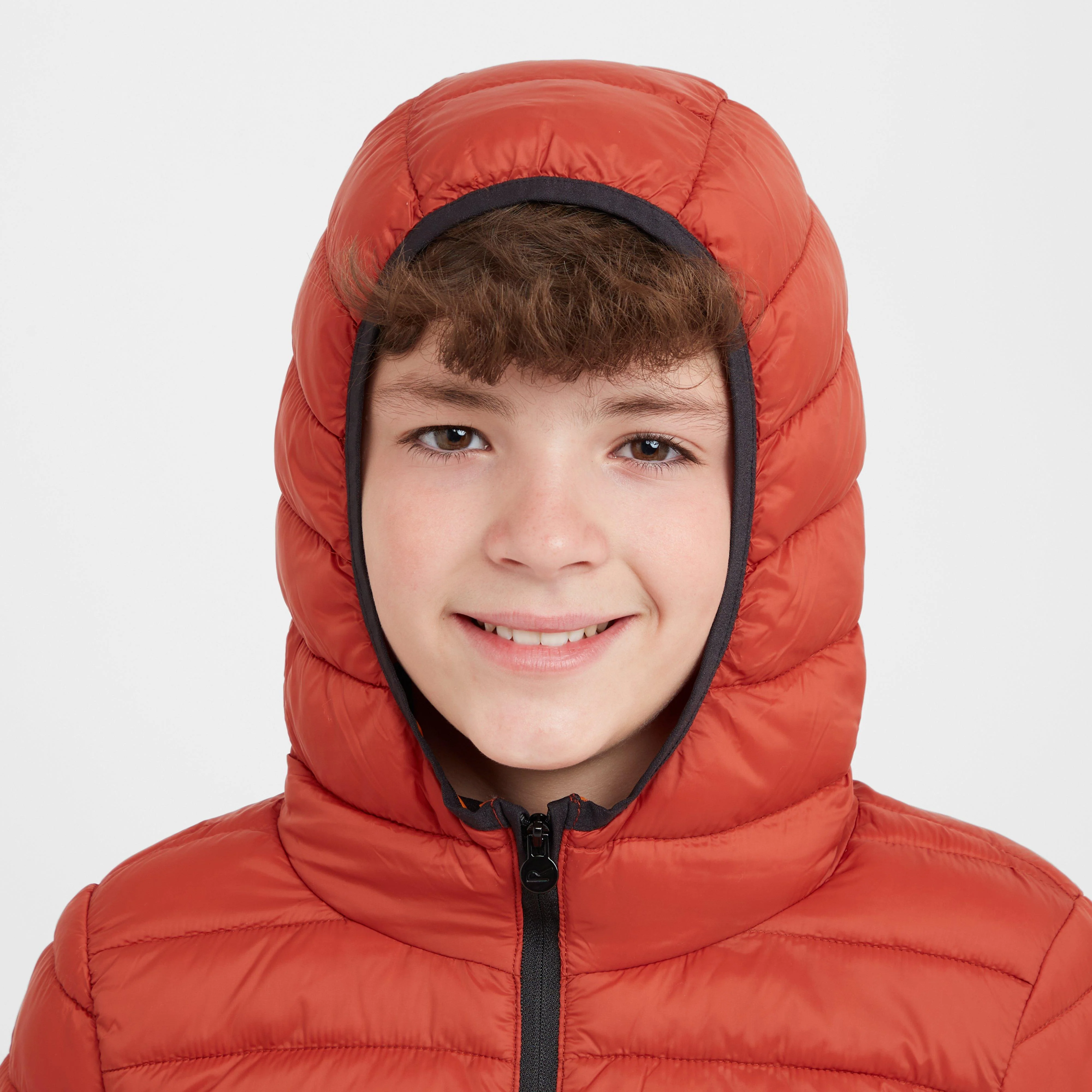 Kids Hooded Marizion Baffled Jacket Red Ochre Fox - Image 4