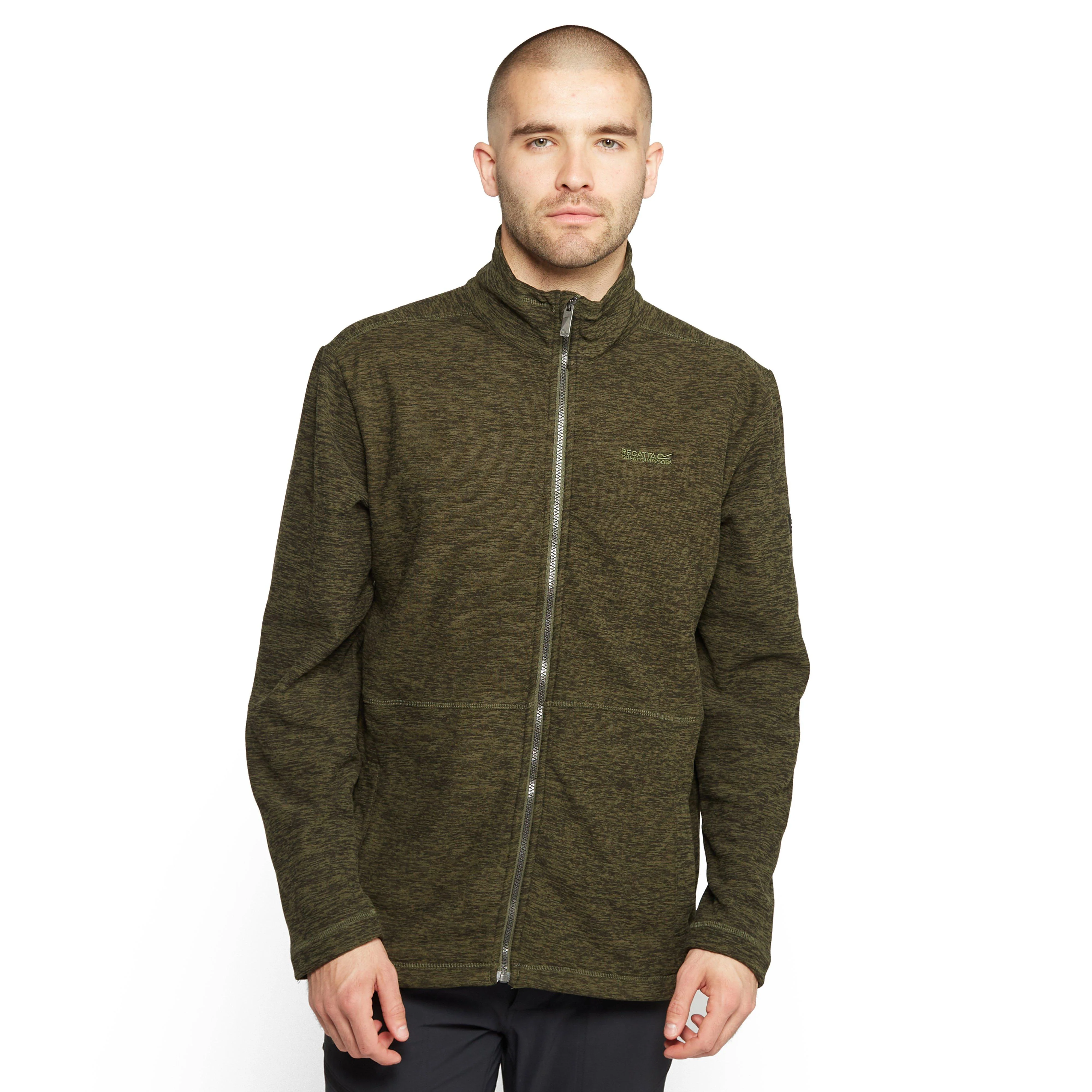 Mens Eildon Full Zip Fleece Dark Khaki Black Marl - Image 7