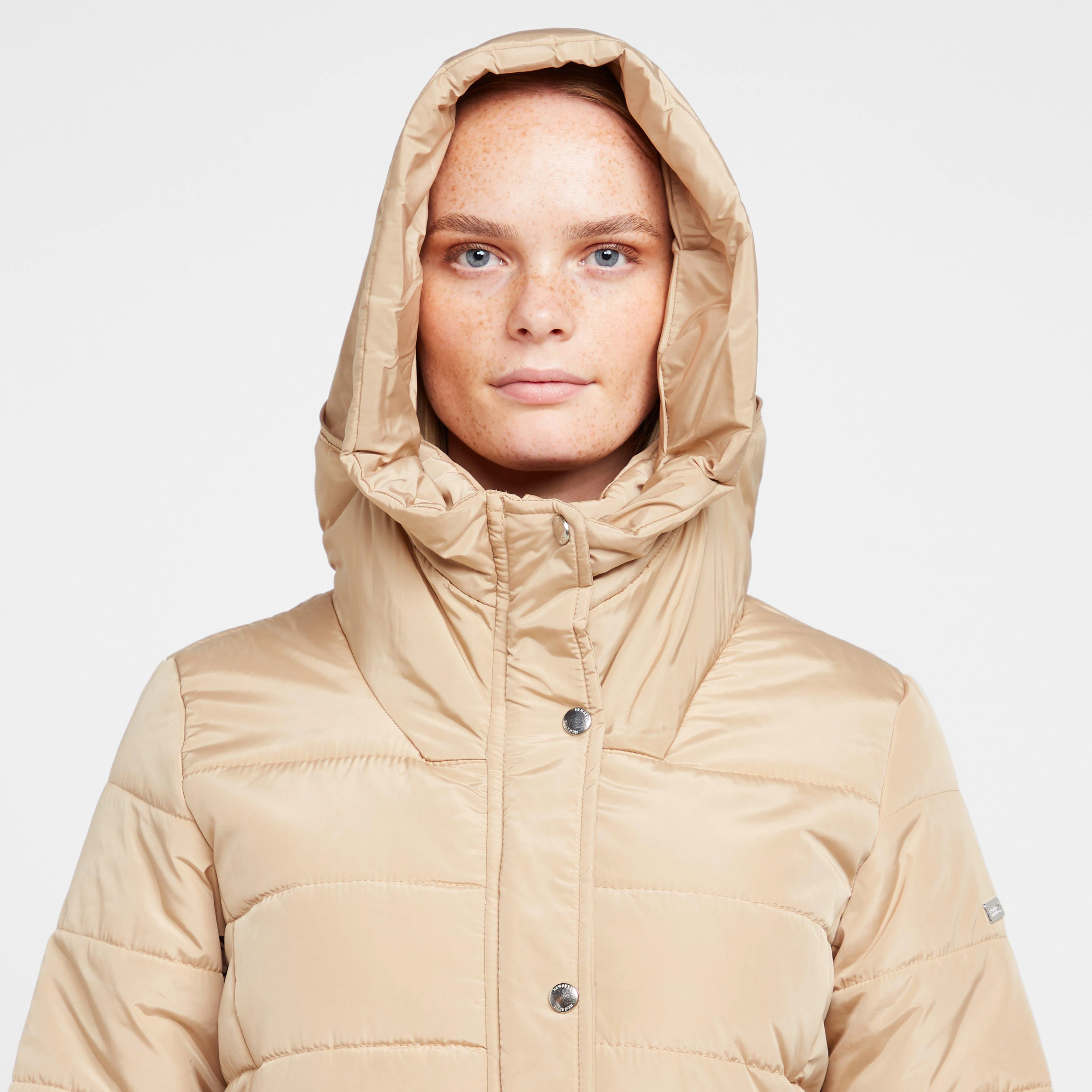 Womens Pamelina Hooded Parka Jacket Cream - Image 4