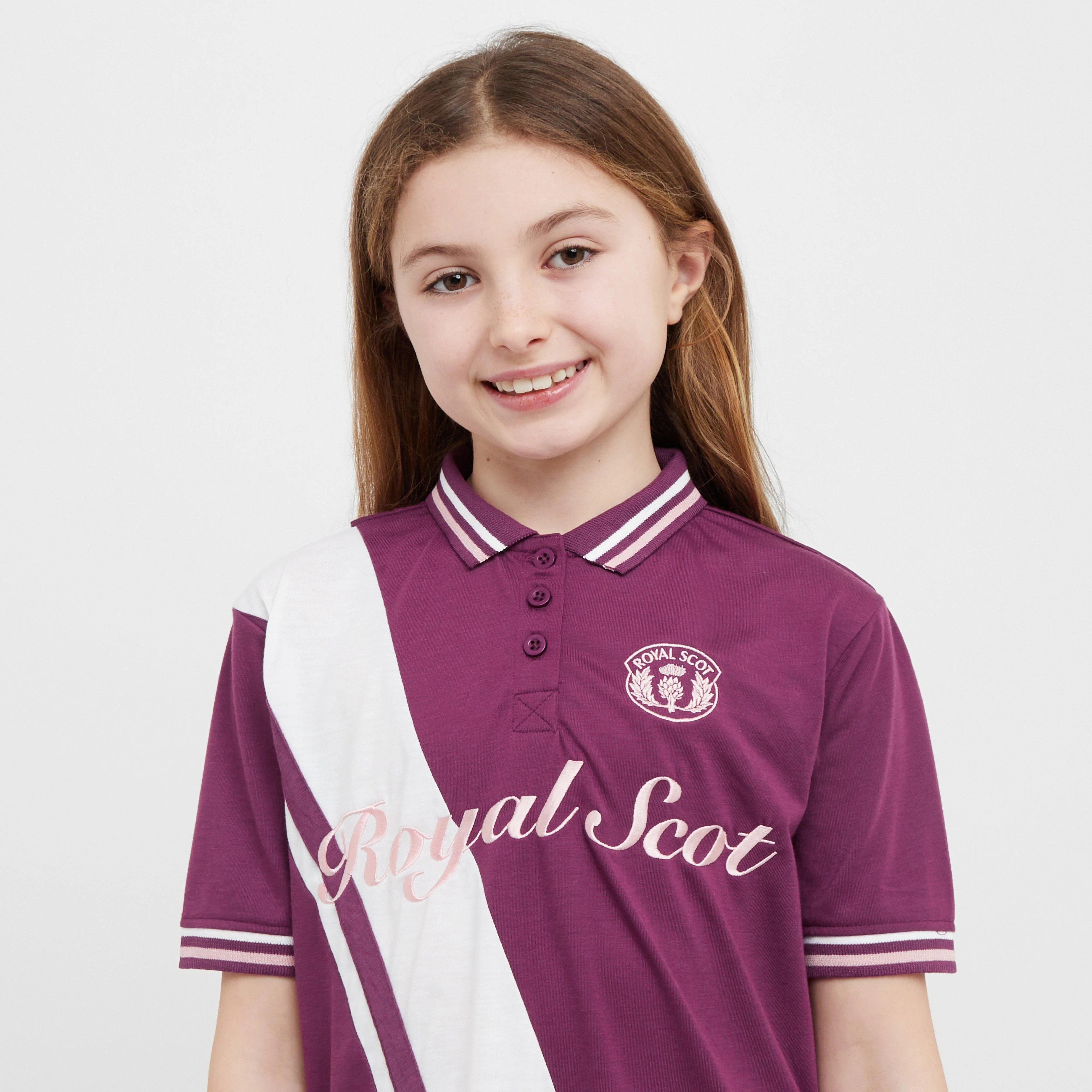 Kids Nora Team Short Sleeved Polo Shirt Wine - Image 5