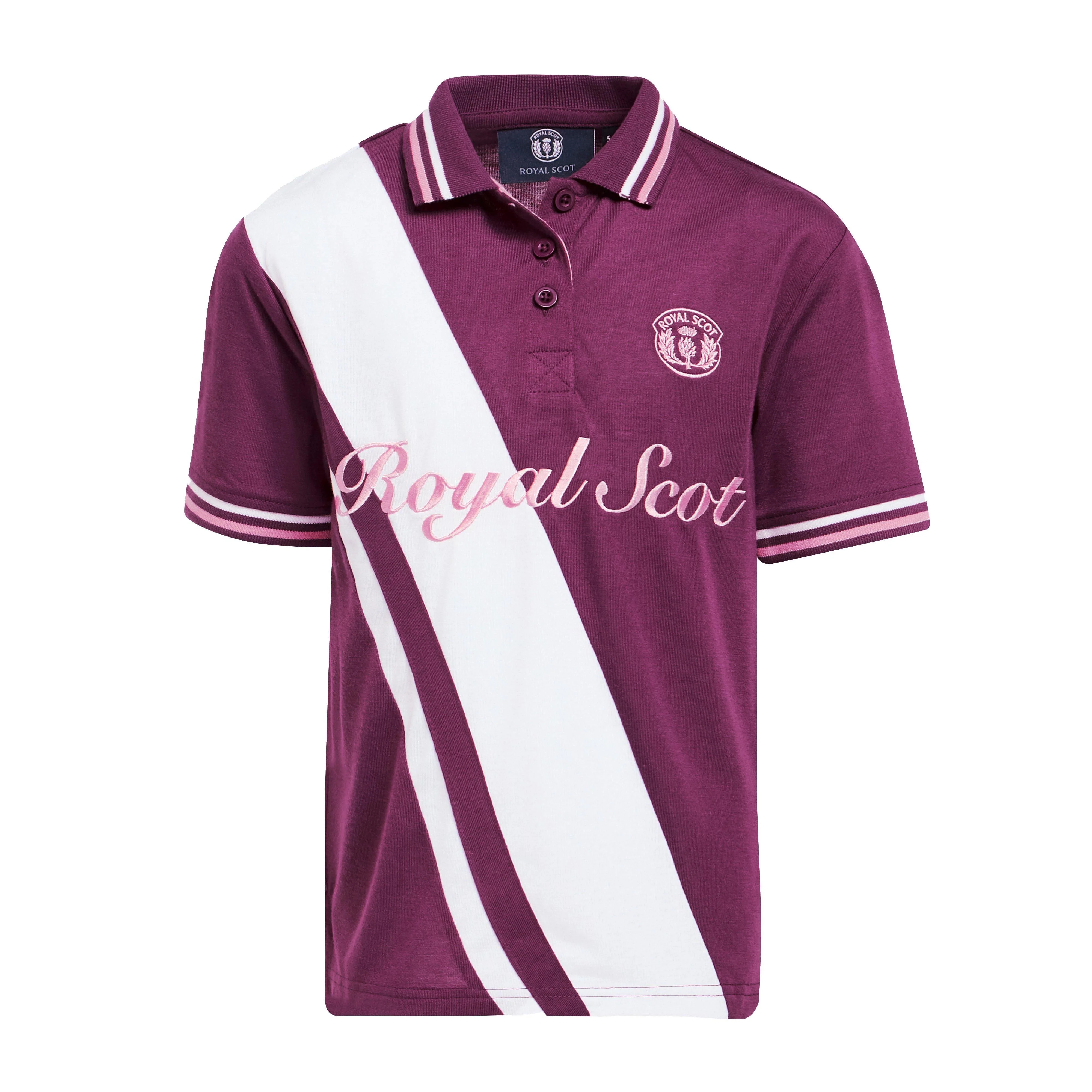 Kids Nora Team Short Sleeved Polo Shirt Wine - Image 6
