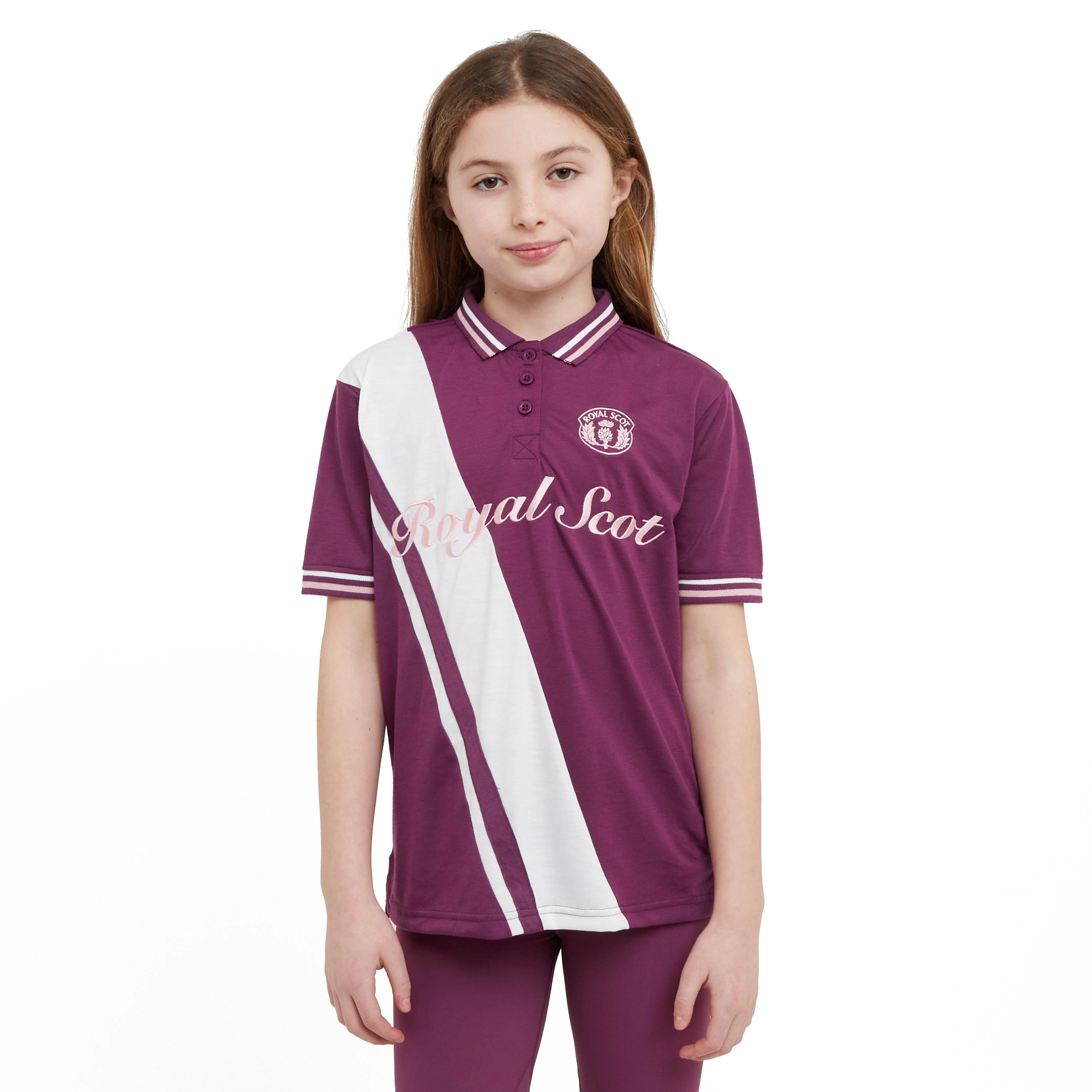 Kids Nora Team Short Sleeved Polo Shirt Wine - Image 7