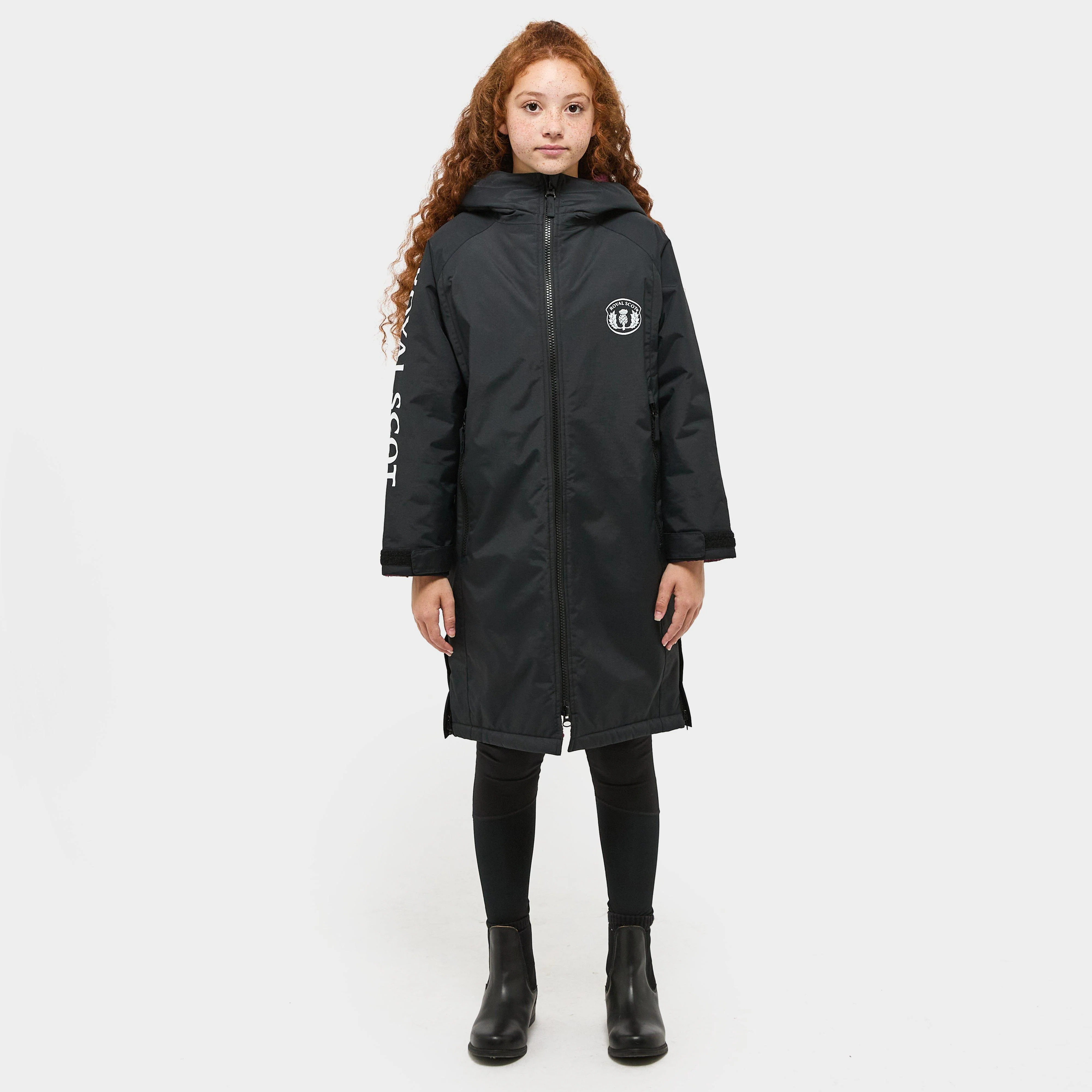 Kids’ Poppy Waterproof Riding Robe Black - Image 3
