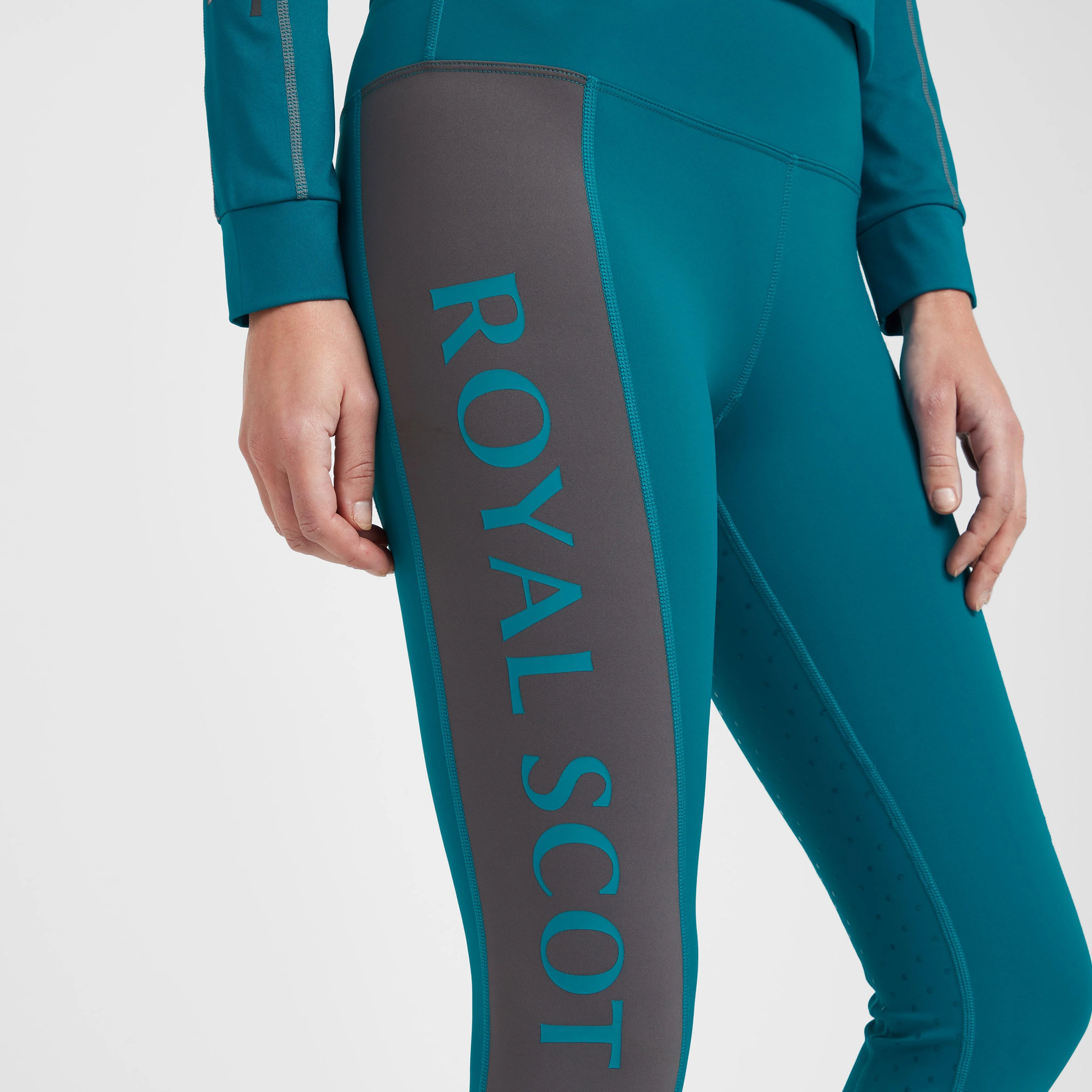 Womens Amelia Full Seat Riding Tights Ocean Blue - Image 4