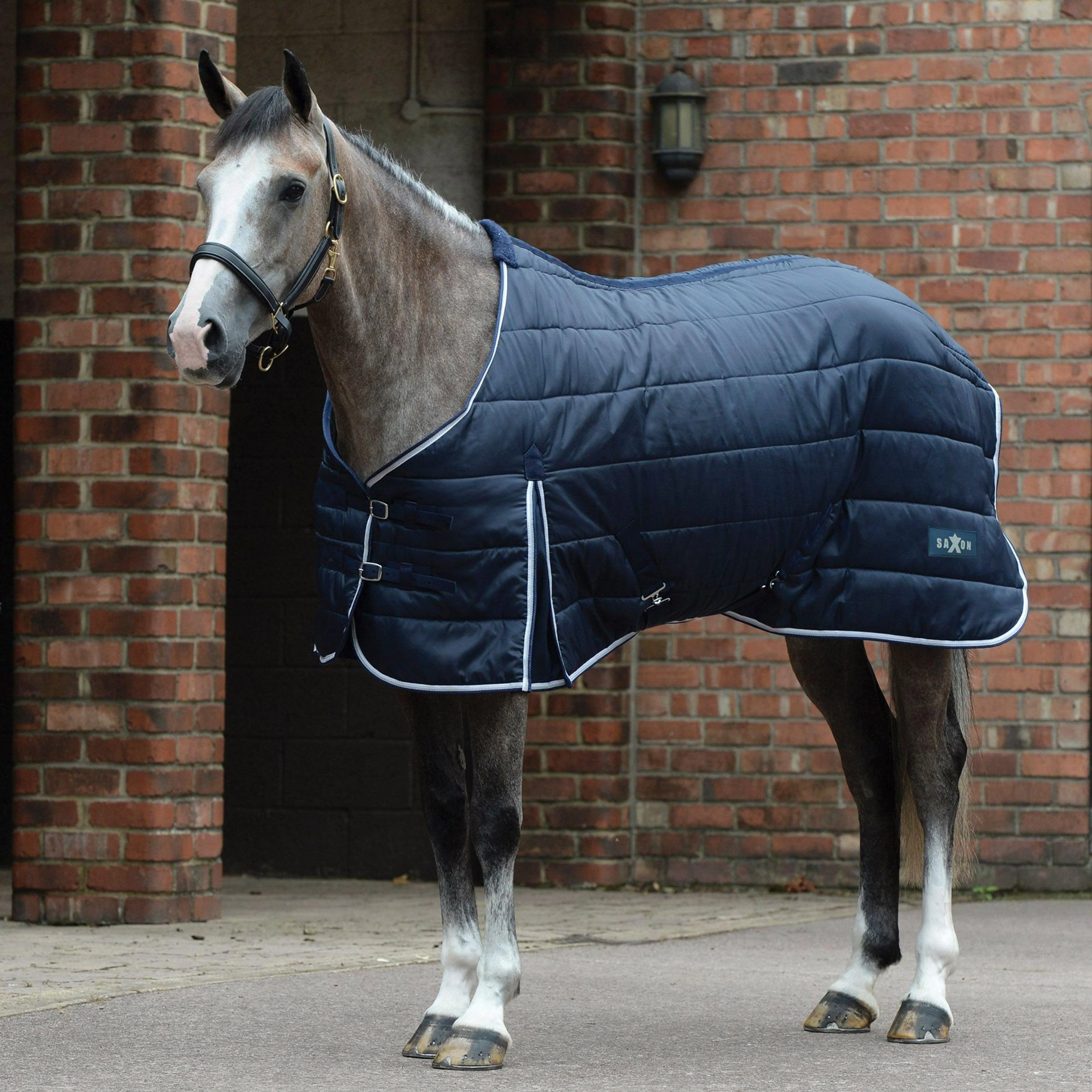 Channel Quilt 200g Medium Weight Standard Neck Stable Rug Navy/White