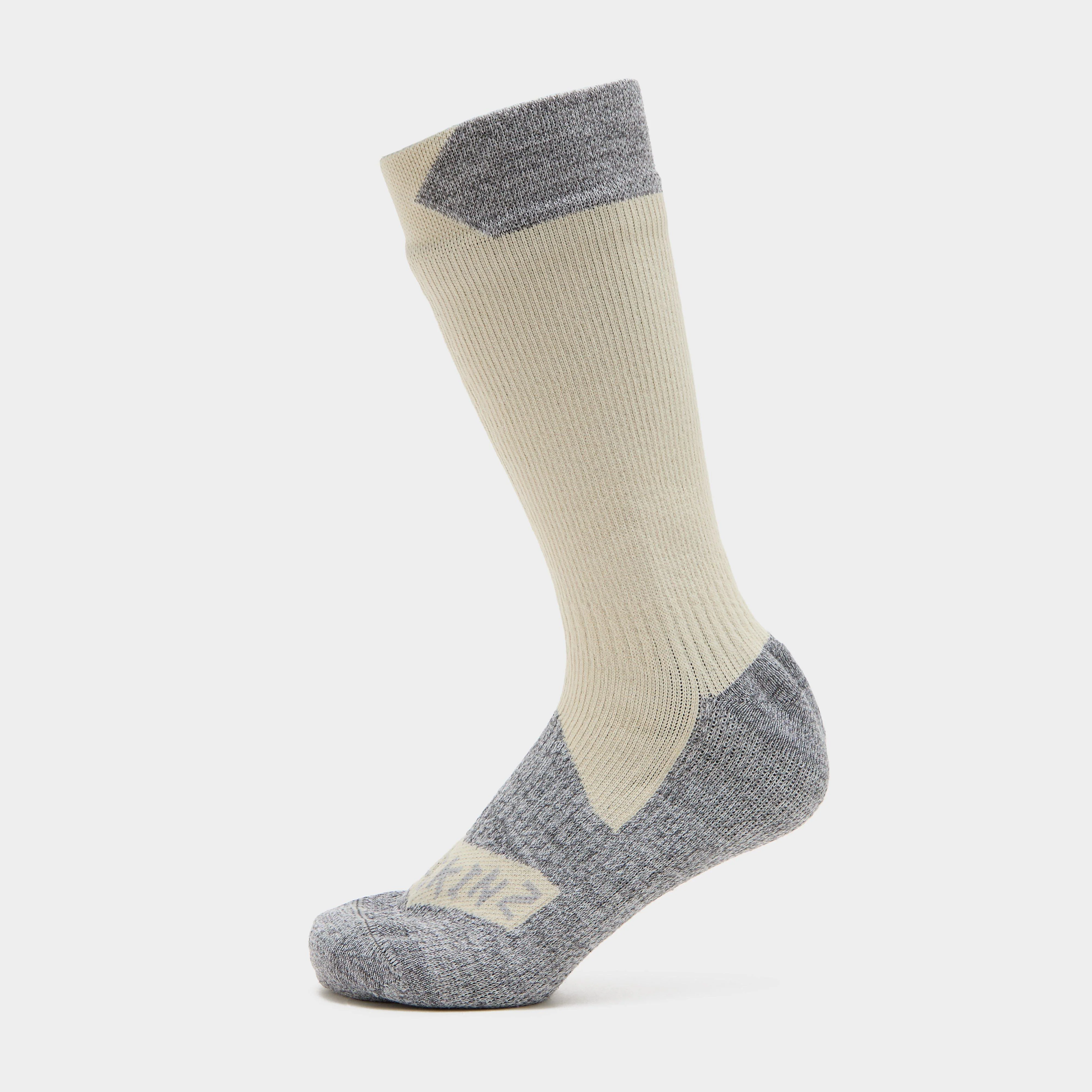 Raynham AQUASEALZ™ Waterproof All Weather Mid Length Socks Cream/Grey Marl - Image 3