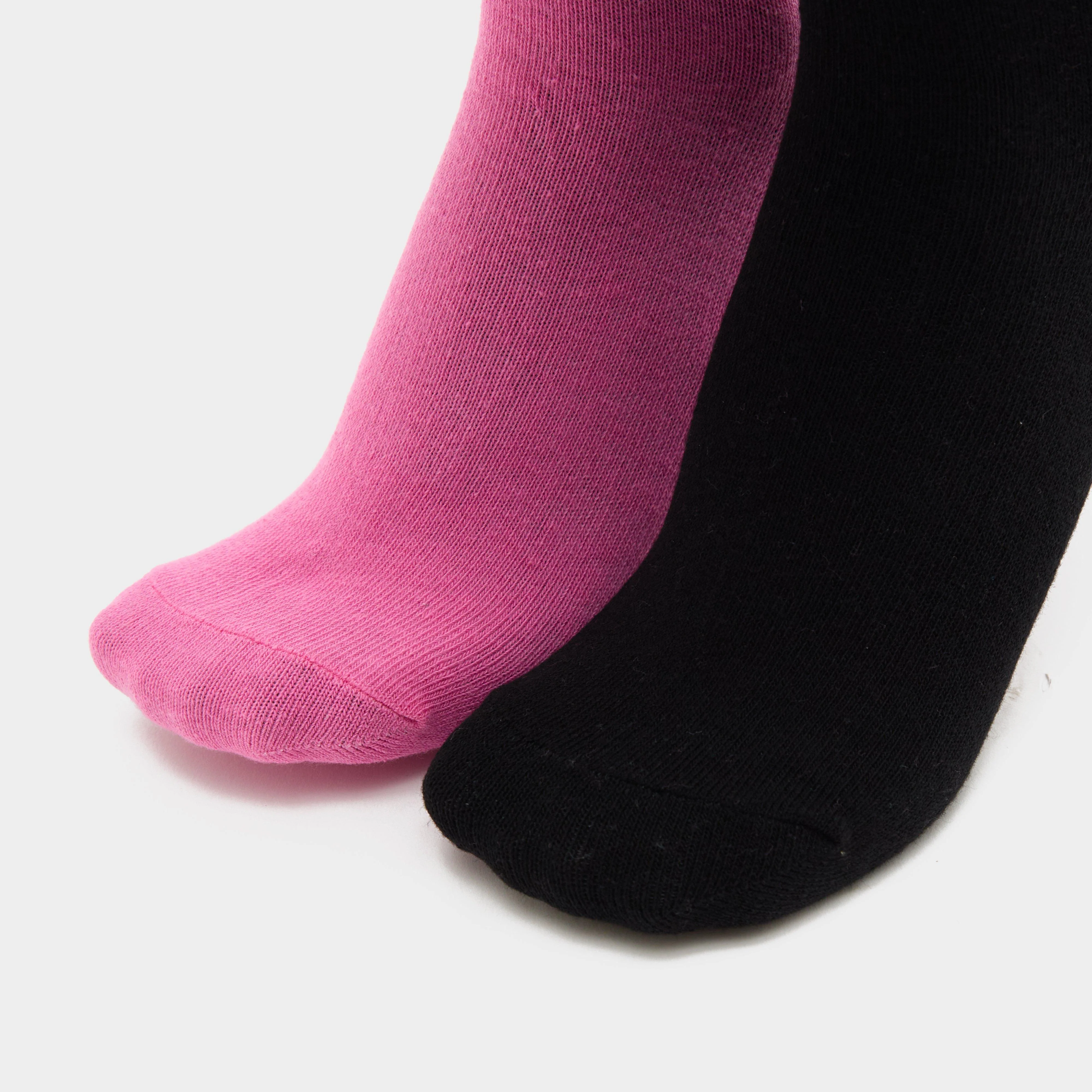 Kids Equestrian Argyle 2 Pack Socks Black/Pink - Image 4