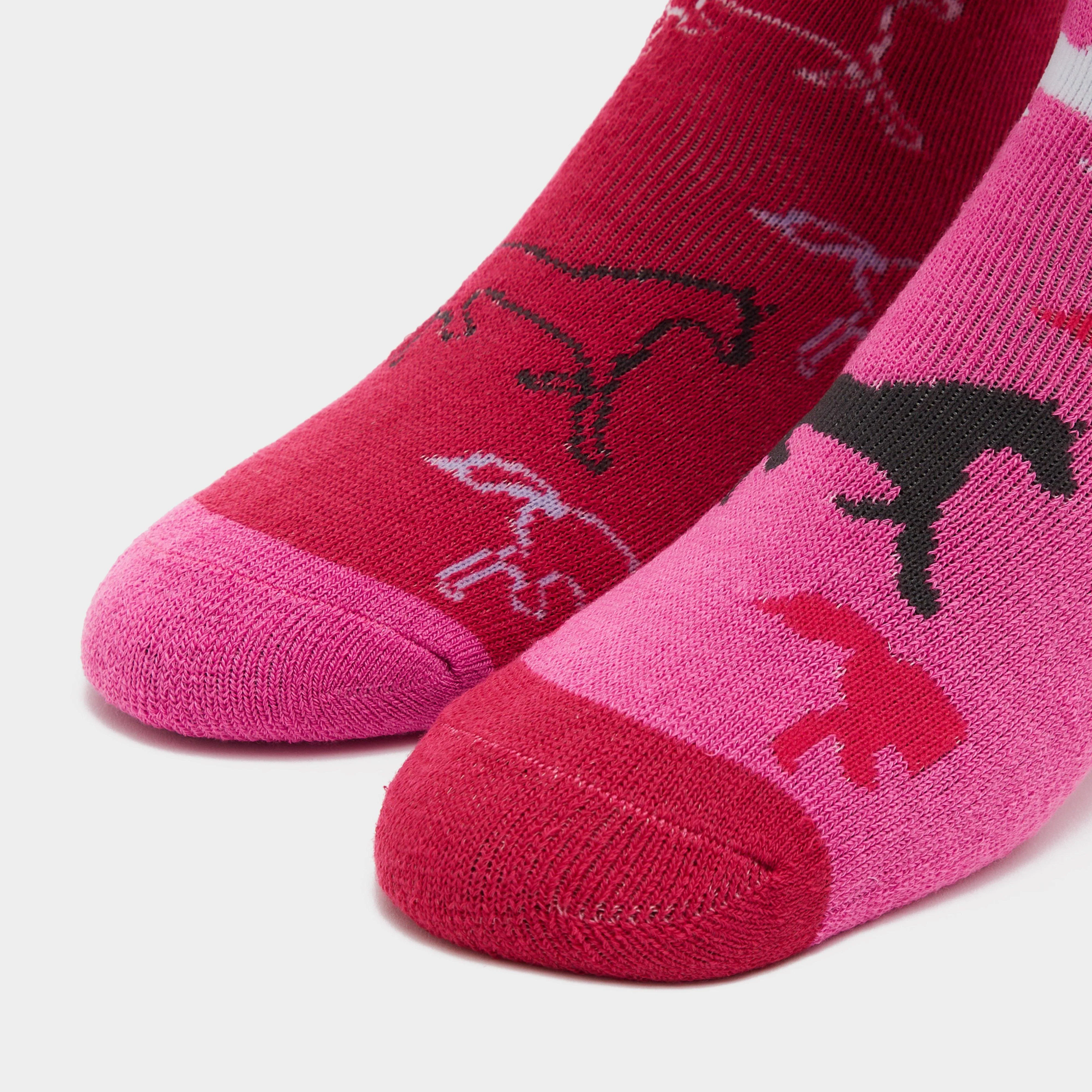 Kids Equestrian Midweight Horseshoe Socks Cerise/Pink - Image 4