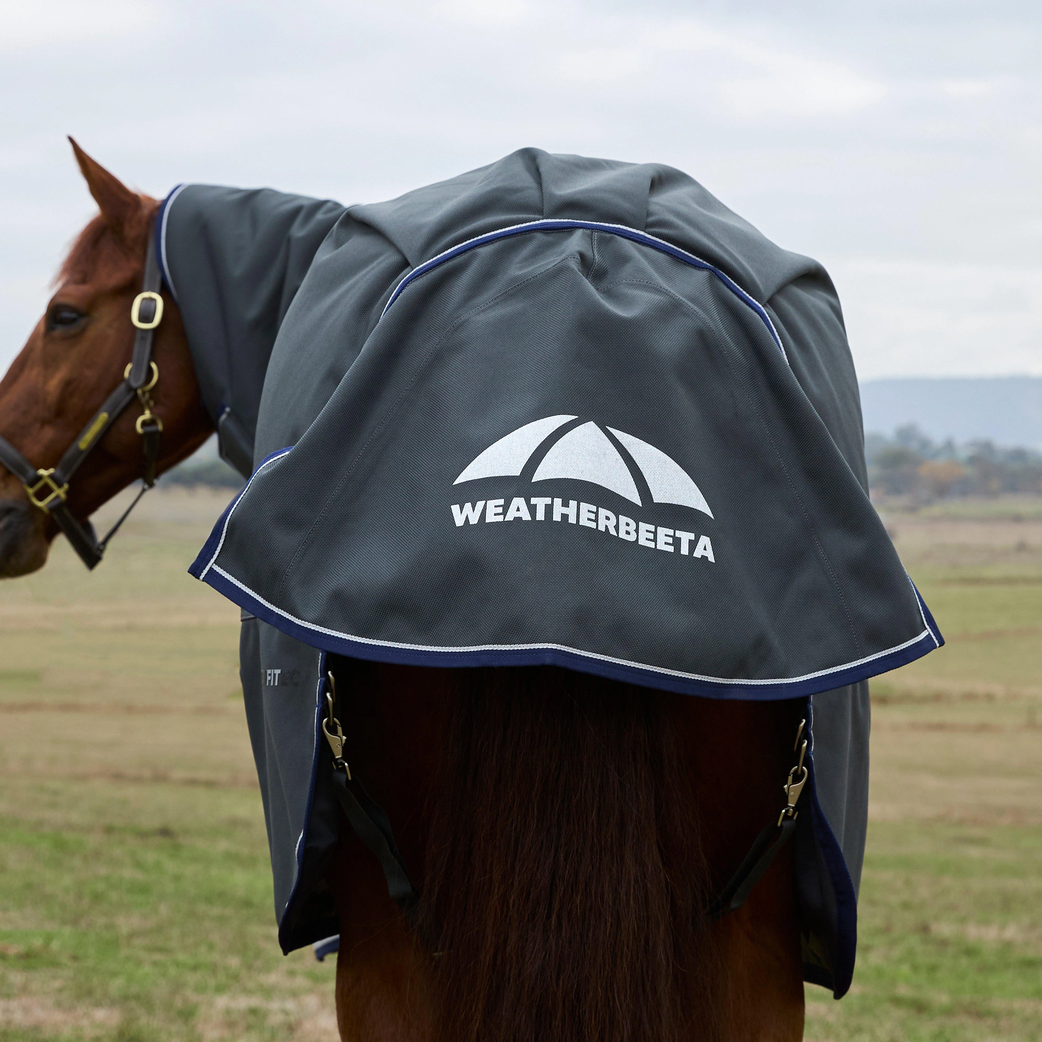 ComFiTec Ultra Detach-A-Neck 100g Medium/Light Weight Turnout Rug Charcoal - Image 10