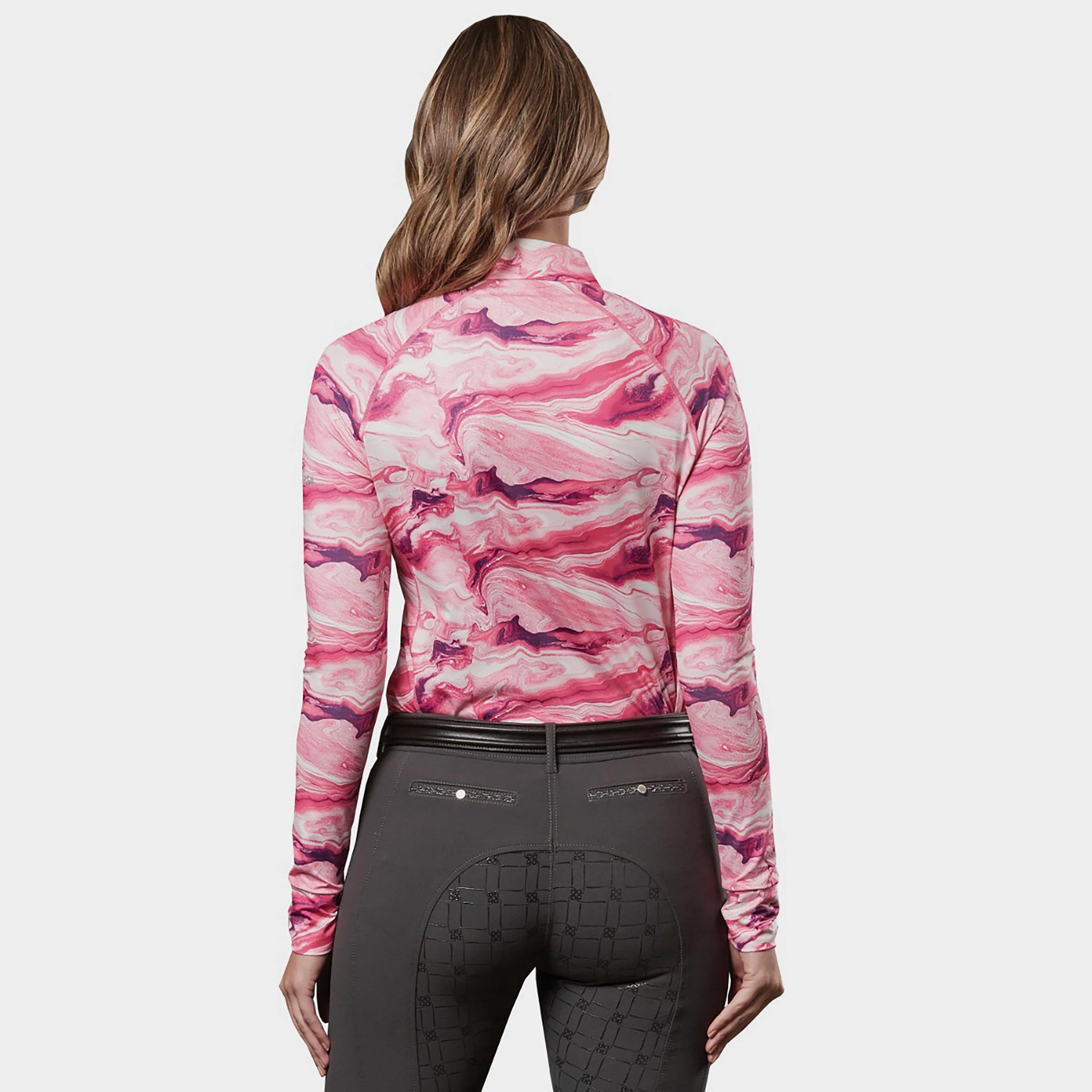 Long Sleeve Ruby Marble Top Pink Swirl Marble - Image 5