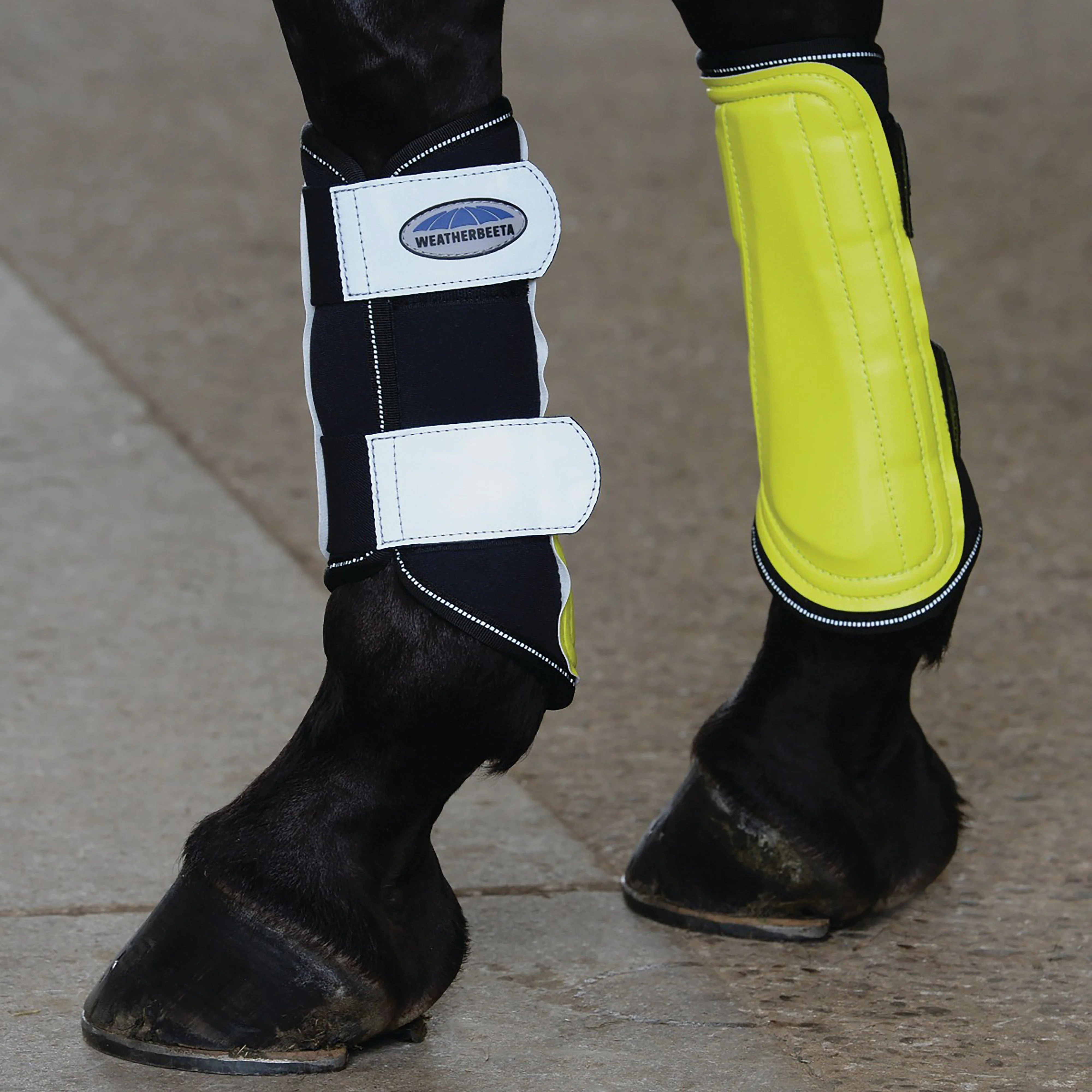 Reflective Brushing Boots Yellow/Silver - Image 2
