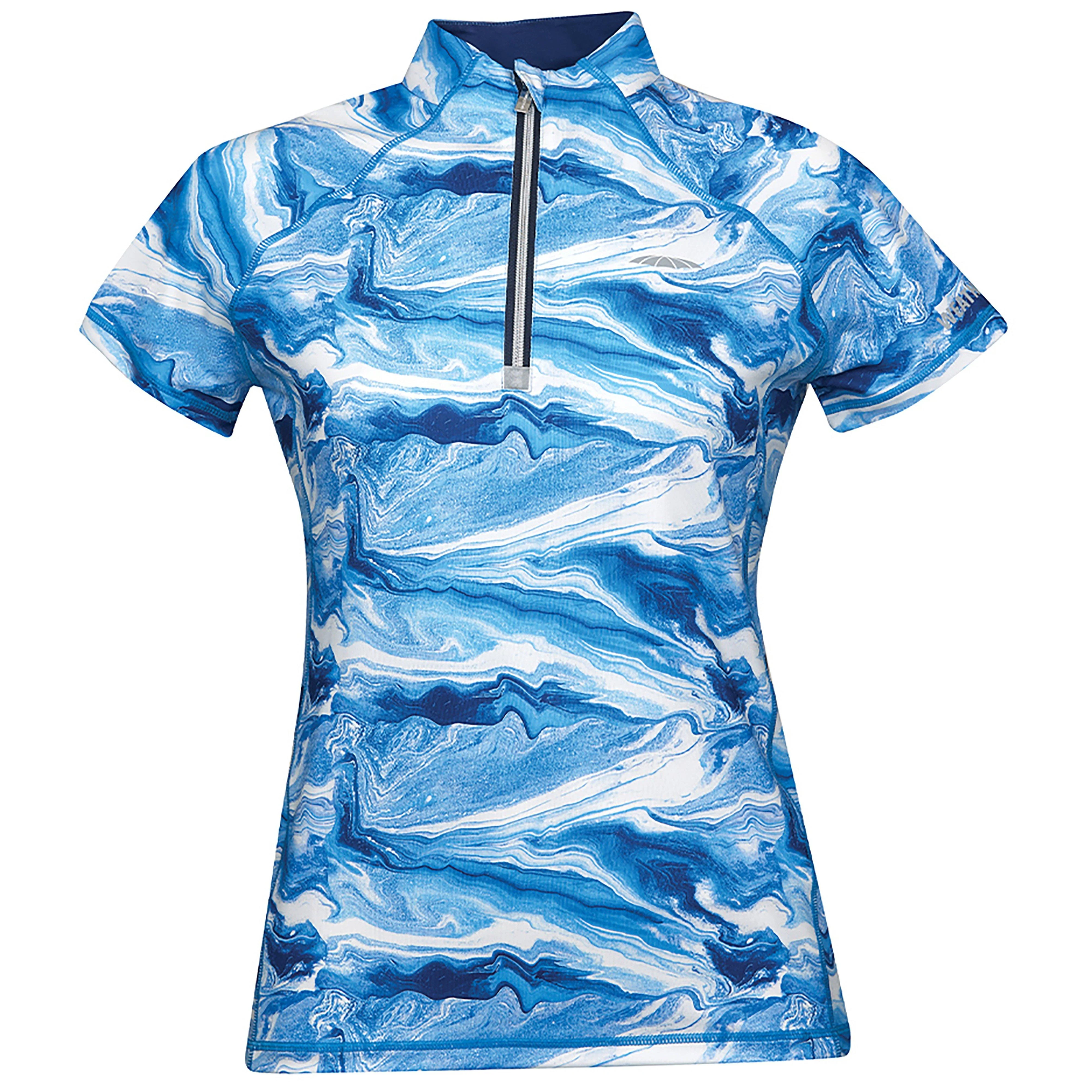 Short Sleeve Ruby Marble Top Blue Swirl Marble - Image 3