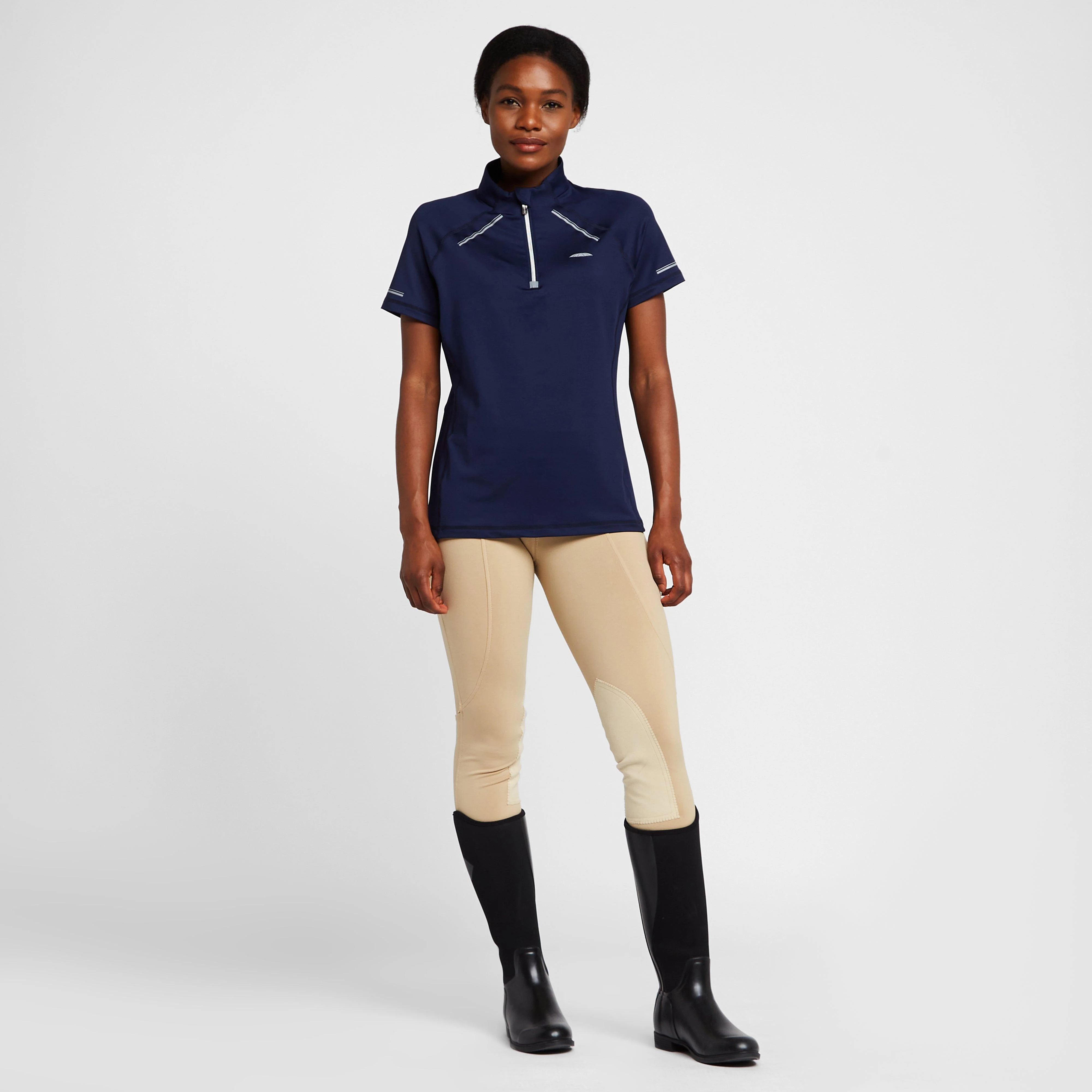 Womens Victoria Premium Short Sleeve Top Navy - Image 3